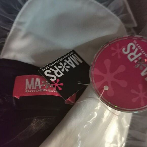 MA*RS Size Small Black Dress Jirai Kei Long Sleeve Lace Peter Pan Wednesday Goth - Picture 4 of 10